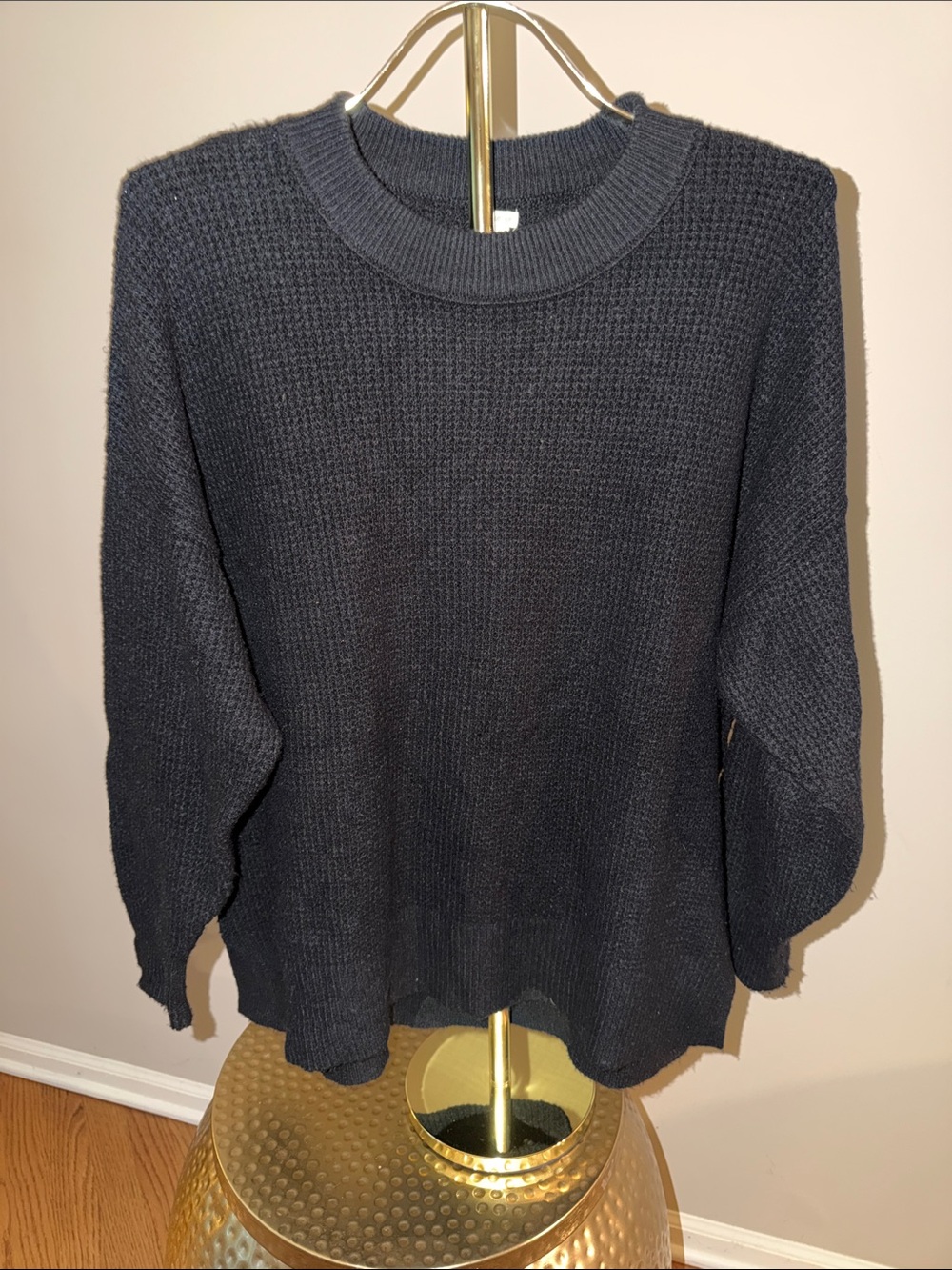 Aerie Oversized Textured Knit Crewneck Sweater